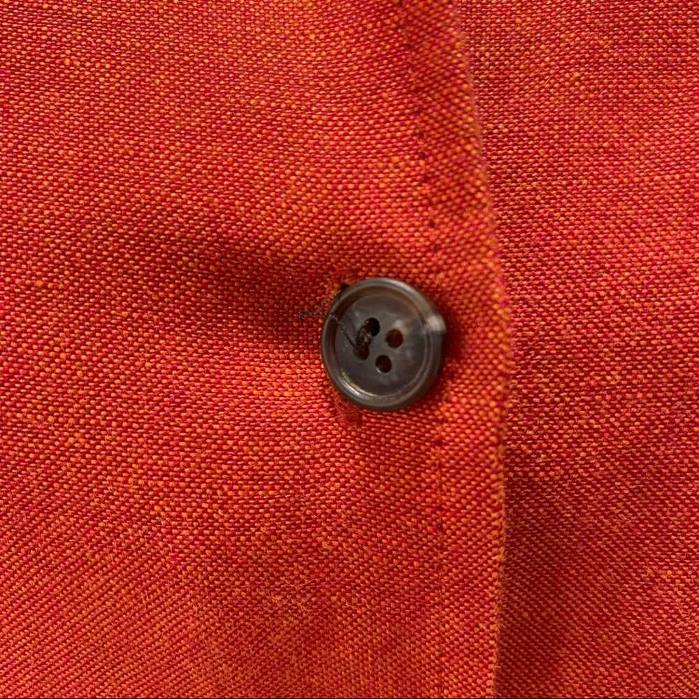 Lafayette 148 New York Rustic Orange Ruffle Dress Size 6 - Picture 7 of 12